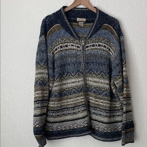 St. John's Bay Icelandic Nordic Full-Zip Cardigan Sweater Cotton Blend size 3X